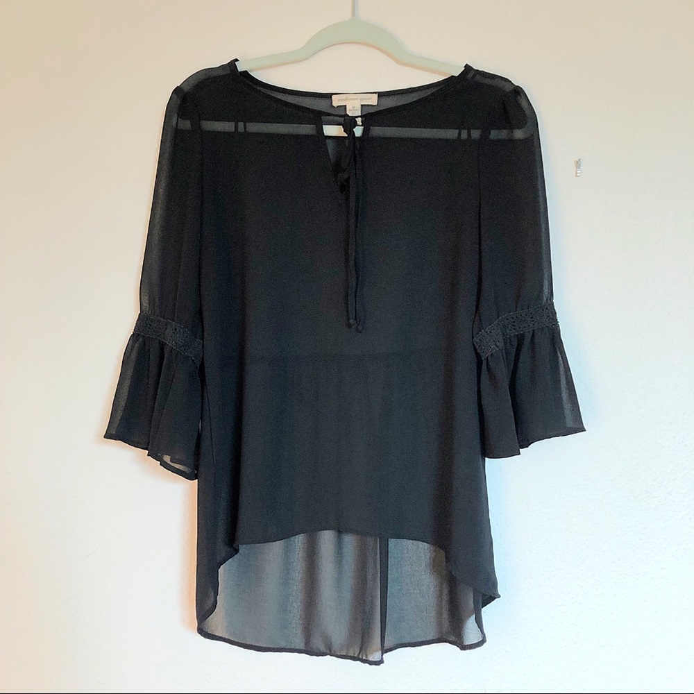 Sheer Black Long Sleeve Top